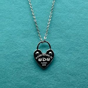 Inspired theme park sterling silver lock pendant necklace